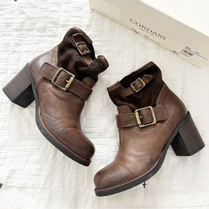 NEW $386 Cordani Made in Italy Pompano Brown Cafe Suede Leather Ankle Boots 5.5